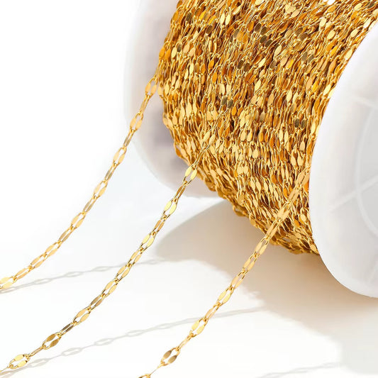 CN 115 Lip chain 18K Gold PVD 316 stainless steel ( 1 feet ) anti tarnish ( 2 mm )