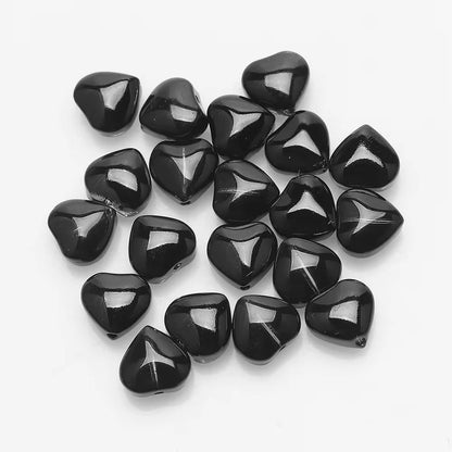 GB28 Glittery Heart Crystal glass beads ( 1 pc )