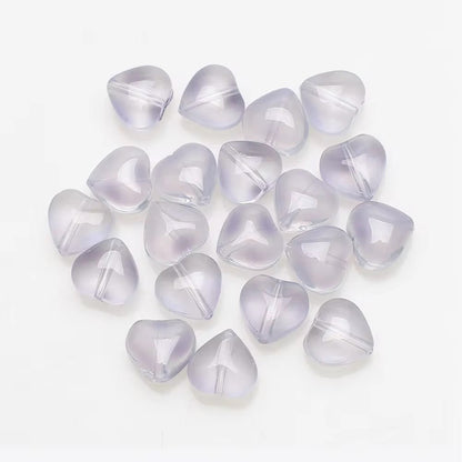 GB28 Glittery Heart Crystal glass beads ( 1 pc )