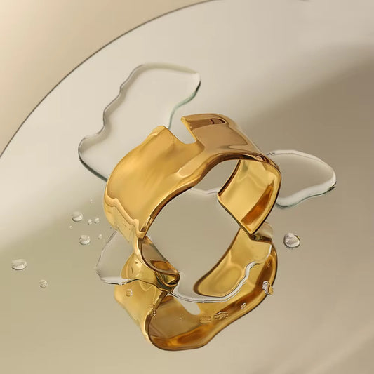 SS 126 Chunky Wavy bracelet cuff - 18k stainless steel - Anti tarnish - premium wear - Wholesale