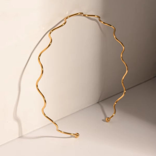 SS 127 Wavy necklace cuff - 18k stainless steel - Anti tarnish - premium wear - Wholesale
