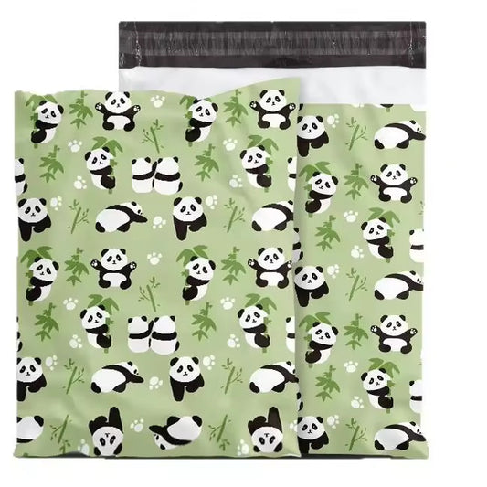 Cute panda bamboo Poly Mailer Bag -  Waterproof & Double Sided - Designer Premium Packaging ( 15*18 inch )