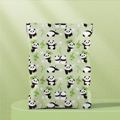 Cute panda bamboo Poly Mailer Bag -  Waterproof & Double Sided - Designer Premium Packaging ( 15*18 inch )