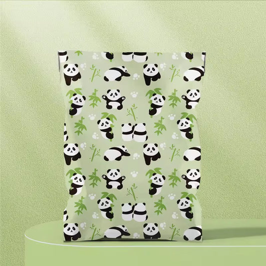 Cute panda bamboo Poly Mailer Bag -  Waterproof & Double Sided - Designer Premium Packaging ( 15*18 inch )