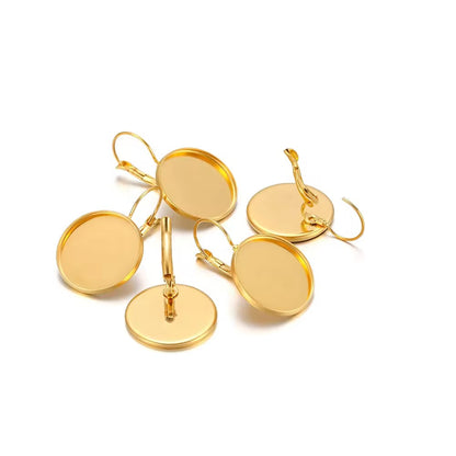 STS11 Cabochon Earring Stud 18k Gold ( 2 pc ) PVD Plated