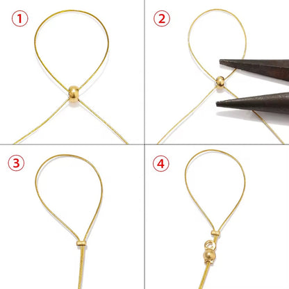 SS 2351 Crimp bead ( gear lock ) 18k gold plated Stainless steel ( 1 pc ) Anti tarnish