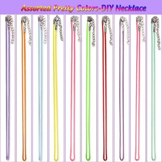 RC 59 Colourful leather chain 1.5mm (1 pc ) with silver clasp and extension (1PC)