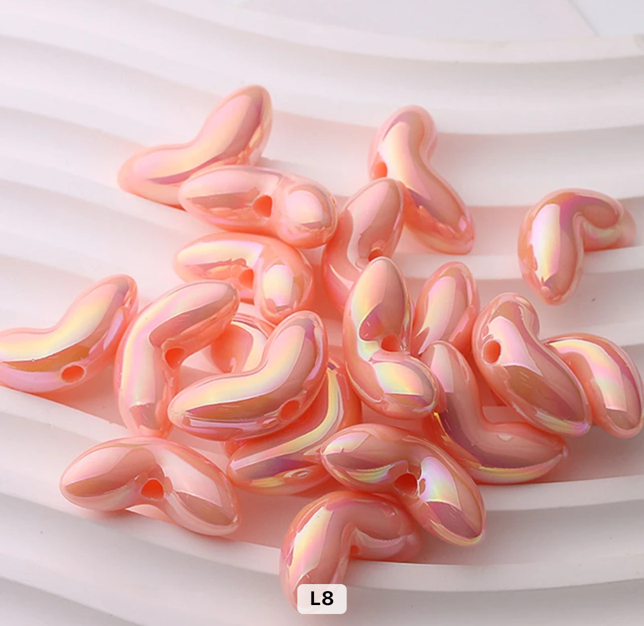 AB36 Leaf UV plated Acrylic bead ( 1 pc )