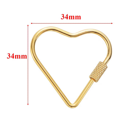 SS 2357 Screw locking clasp big carabiner hooks 18k gold PVD 316 Stainless steel ( 1 pc ) Anti tarnish