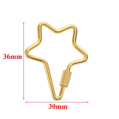 SS 2357 Screw locking clasp big carabiner hooks 18k gold PVD 316 Stainless steel ( 1 pc ) Anti tarnish