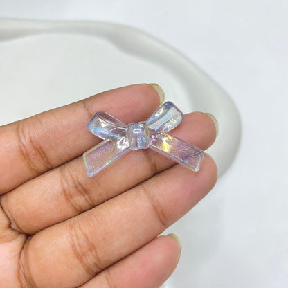 AB38 Thin strip bow Luminous shiny Acrylic bead ( 1 pc )