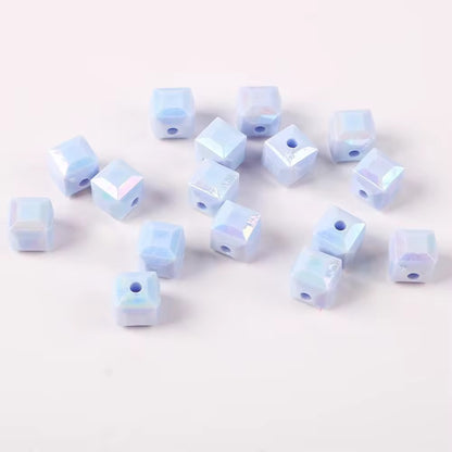 BBB 028 Square Faceted luminous Acrylic bead ( 1 pc )