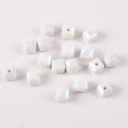 BBB 028 Square Faceted luminous Acrylic bead ( 1 pc )