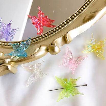 BBB 223 Butterfly Transparent Clear Acrylic bead ( 1 pc ) UV Plated