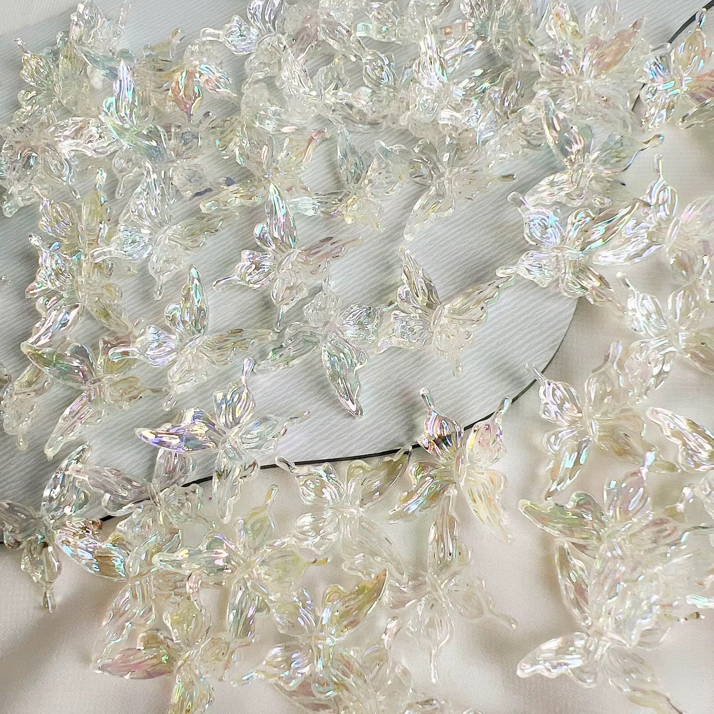 BBB 223 Butterfly Transparent Clear Acrylic bead ( 1 pc ) UV Plated