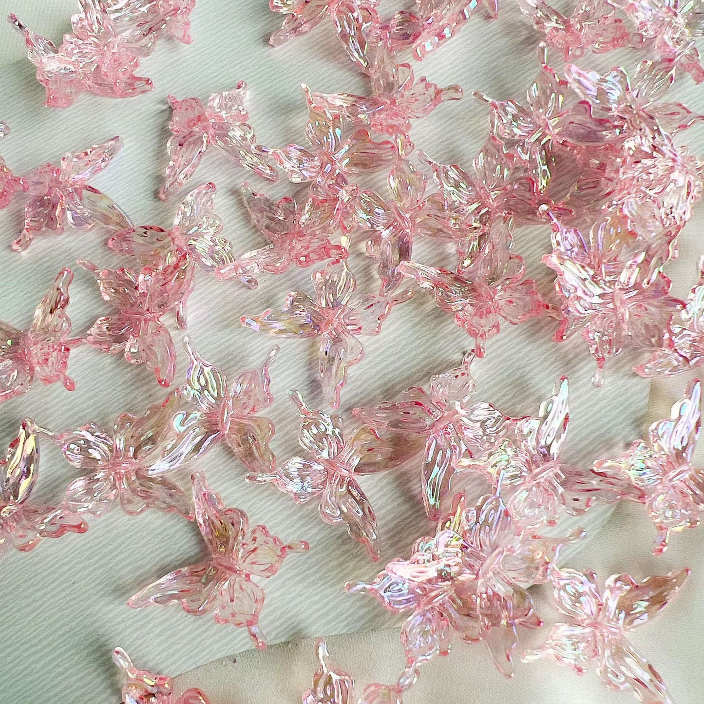 BBB 223 Butterfly Transparent Clear Acrylic bead ( 1 pc ) UV Plated