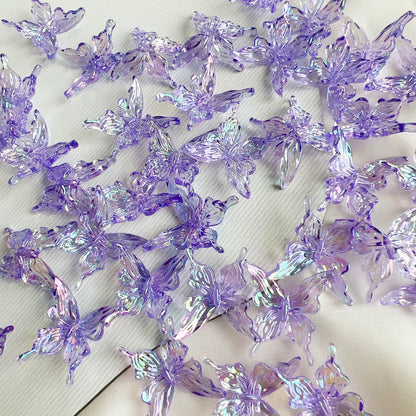 BBB 223 Butterfly Transparent Clear Acrylic bead ( 1 pc ) UV Plated