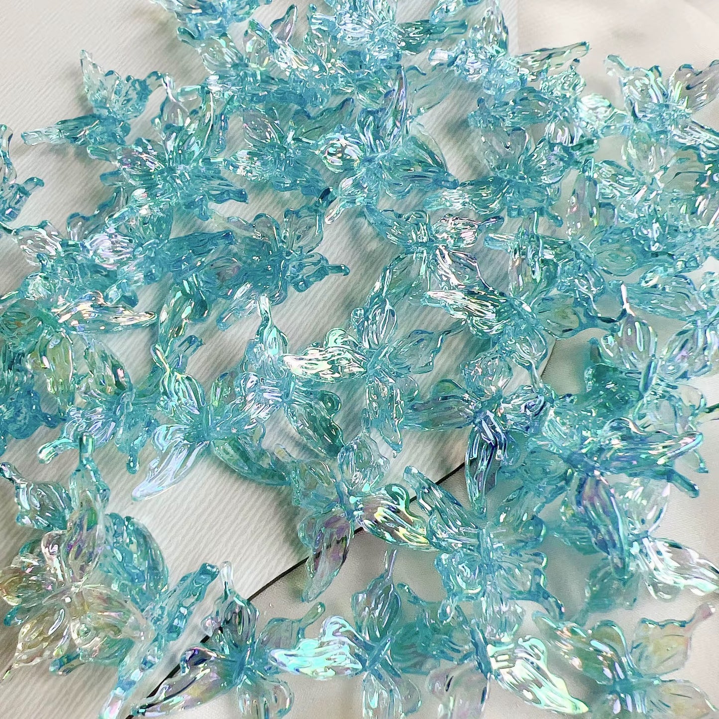 BBB 223 Butterfly Transparent Clear Acrylic bead ( 1 pc ) UV Plated