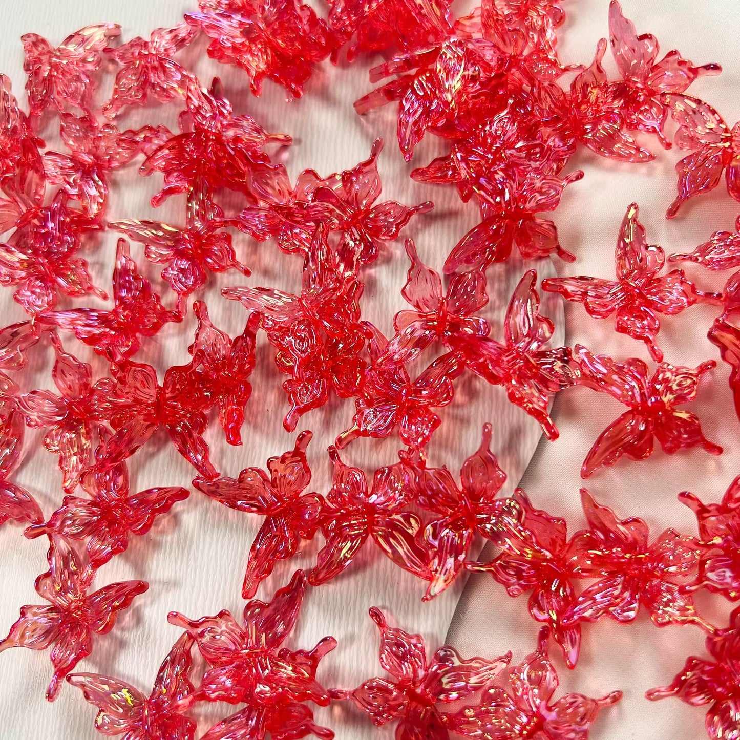 BBB 223 Butterfly Transparent Clear Acrylic bead ( 1 pc ) UV Plated