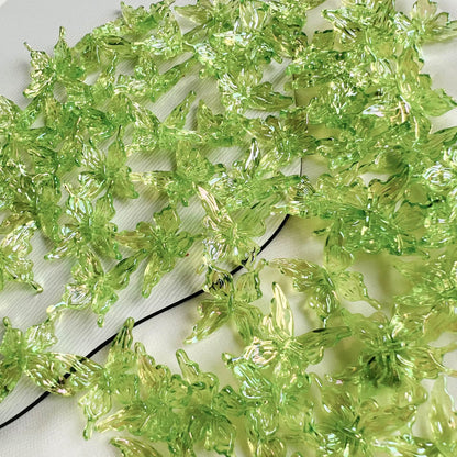 BBB 223 Butterfly Transparent Clear Acrylic bead ( 1 pc ) UV Plated