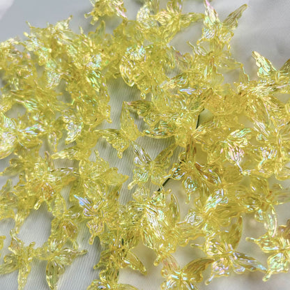 BBB 223 Butterfly Transparent Clear Acrylic bead ( 1 pc ) UV Plated