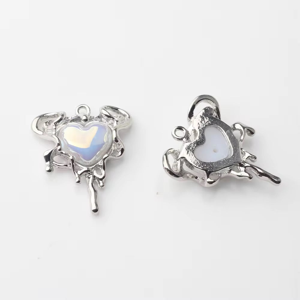 SS 2113 Heart Silver plated Alloy Premium charm ( 1 pc ) Tarnish Resistant ( 26:22 mm )