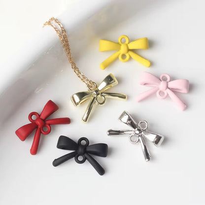 SS 2115 Bow double hanging Charm Spray painted Alloy Premium ( 1 pc ) Tarnish Resistant ( 9:14 mm )