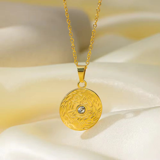 SS 178 Zircon dainty modern necklace- 18k gold plated stainless steel - Anti tarnish - Wholesale