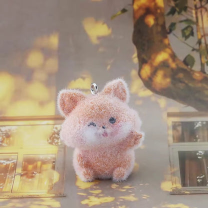 BBB 267 (i) Fox Cute Fur 3D Flocking Resin charm ( 1 pc ) ( 35*30 mm )