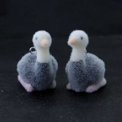 BBB 267 (L) Ostrich Cute Fur 3D Flocking Resin charm ( 1 pc ) ( 35mm )