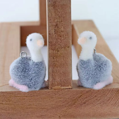 BBB 267 (L) Ostrich Cute Fur 3D Flocking Resin charm ( 1 pc ) ( 35mm )