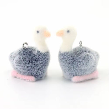 BBB 267 (L) Ostrich Cute Fur 3D Flocking Resin charm ( 1 pc ) ( 35mm )