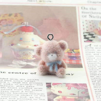 BBB 267 (o) Baby Bear Cute Fur 3D Flocking Resin charm ( 1 pc ) ( 25mm )