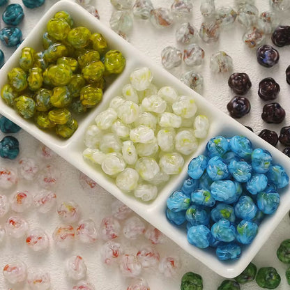 BBB 380 Rose flower glass bead ( 1 pc ) Lampwork Bead ( 8*12mm )