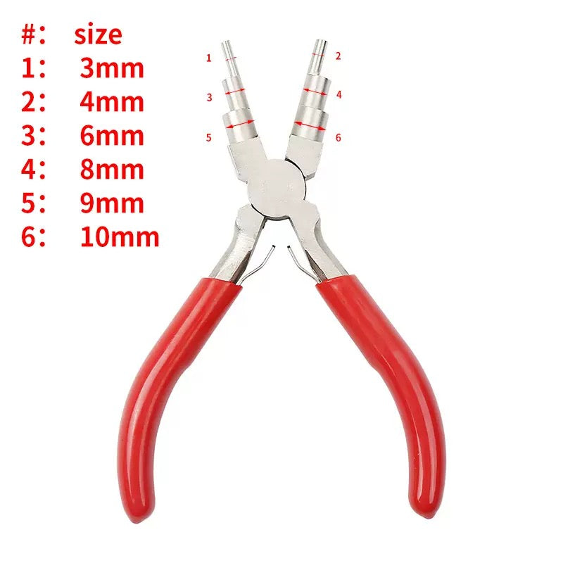 Multi-Size Round Looping Plier - 3mm to 10mm ( 1 pc ) Red Handle