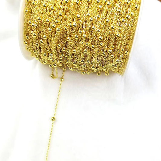 CN 387 Satellite Bead Chain 18k gold plated ( 1 feet ) Anti tarnish