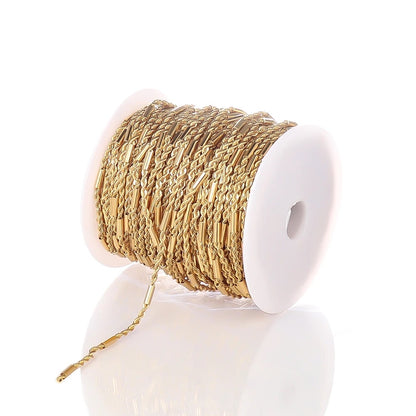 CN 169 bar twisted 18k gold PVD plated 316 Stainless steel chain ( 1 feet ) Anti tarnish