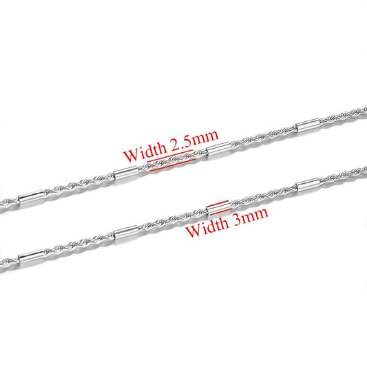 CN 170 bar twisted Stainless steel chain - per feet - Anti tarnish