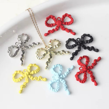 SS 3052 Red Bow Spray painted Charm 14k Gold plated Alloy Premium ( 1 pc ) Anti Tarnish ( 18:8 mm )