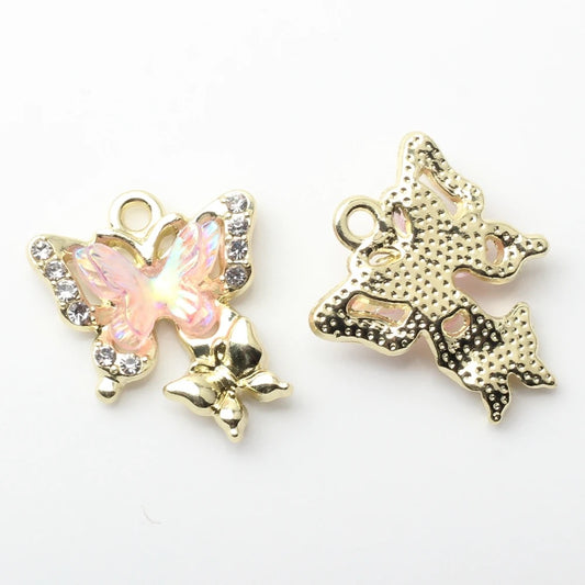 GP 1401 - Butterfly alloy gold charm - per piece - tarnish resistant