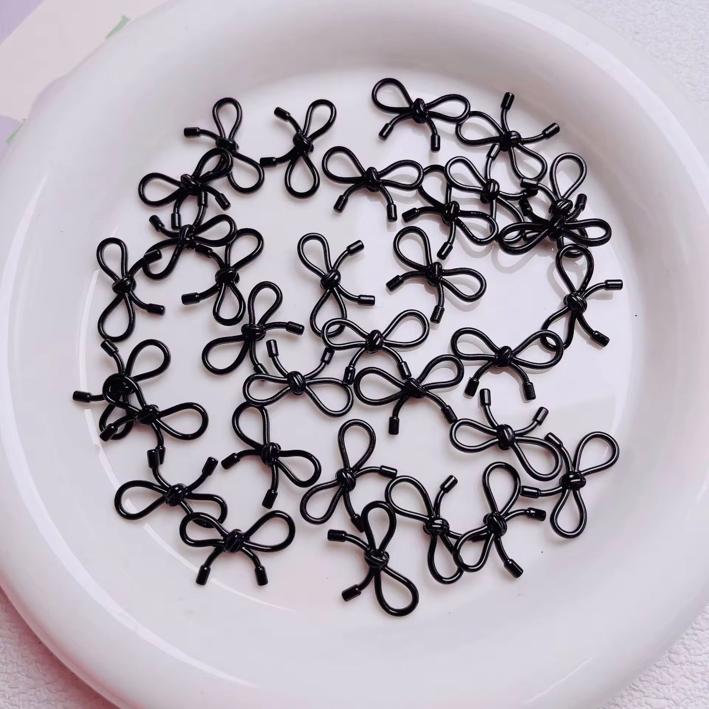 BBB 046 ( D ) Black Butterfly knot vertical hole bead ( 1 pc )