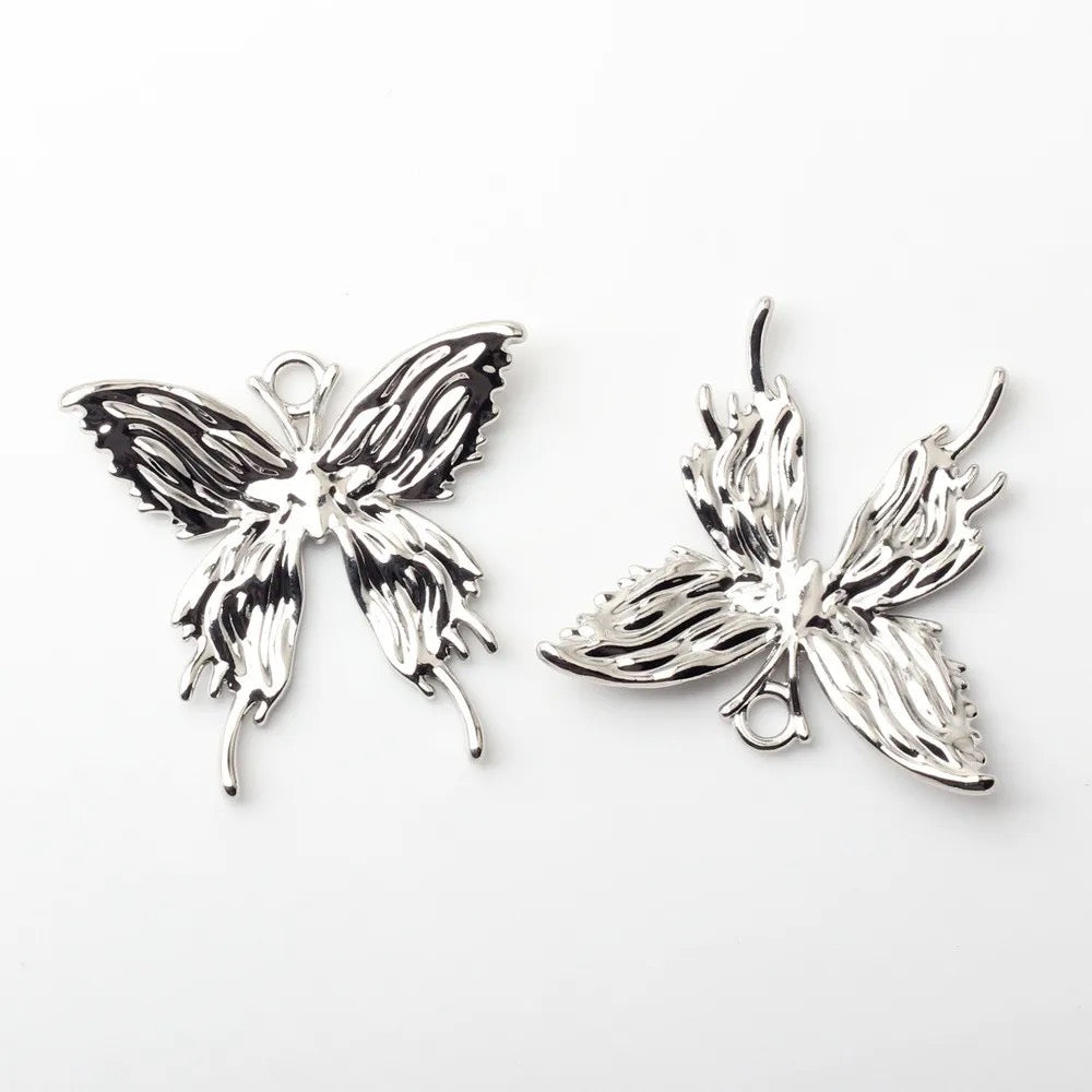 SP 1408 Butterfly alloy silver charm - per piece - tarnish resistant