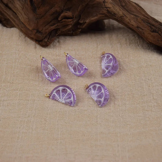 BBB 114 (B) Purple lemon charm ( 1 pc ) Anti tarnish