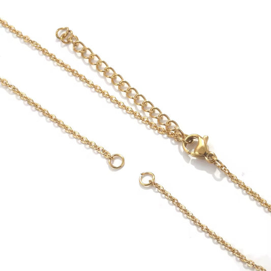 Double ended dainty gold Stainless steel ready chain with extension ( 1 pc ) Anti tarnish