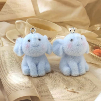 BBB 267 (t) Elephant Cute Fur 3D Flocking Resin charm ( 1 pc ) ( 30*20mm )