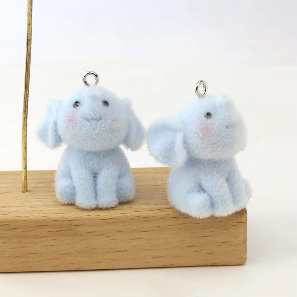 BBB 267 (t) Elephant Cute Fur 3D Flocking Resin charm ( 1 pc ) ( 30*20mm )