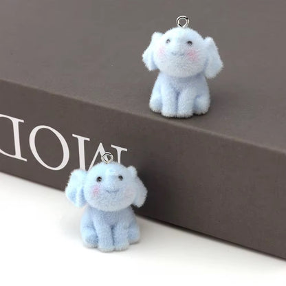 BBB 267 (t) Elephant Cute Fur 3D Flocking Resin charm ( 1 pc ) ( 30*20mm )