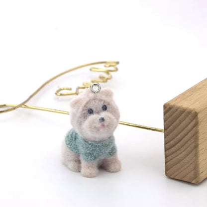 BBB 267 (v) Puppy Cute Fur 3D Flocking Resin charm ( 1 pc ) ( 35*30mm )