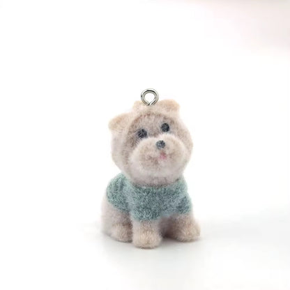 BBB 267 (v) Puppy Cute Fur 3D Flocking Resin charm ( 1 pc ) ( 35*30mm )
