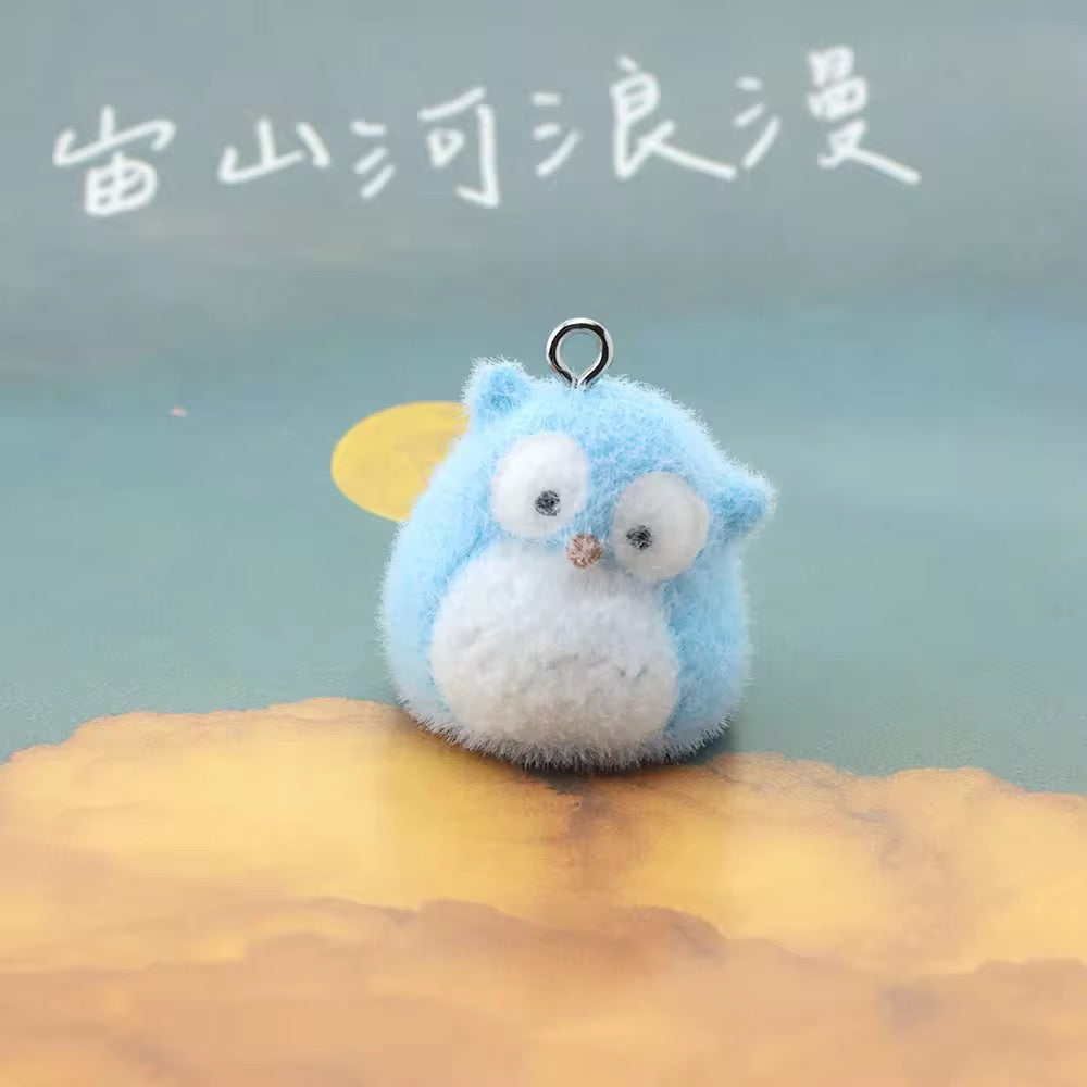 BBB 267 (w) Owl Cute Fur 3D Flocking Resin charm ( 1 pc ) ( 20mm )